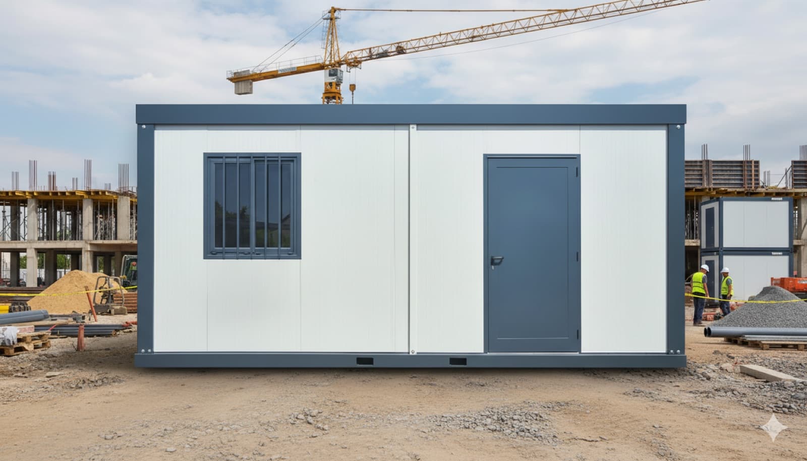 Modules installés sur un chantier