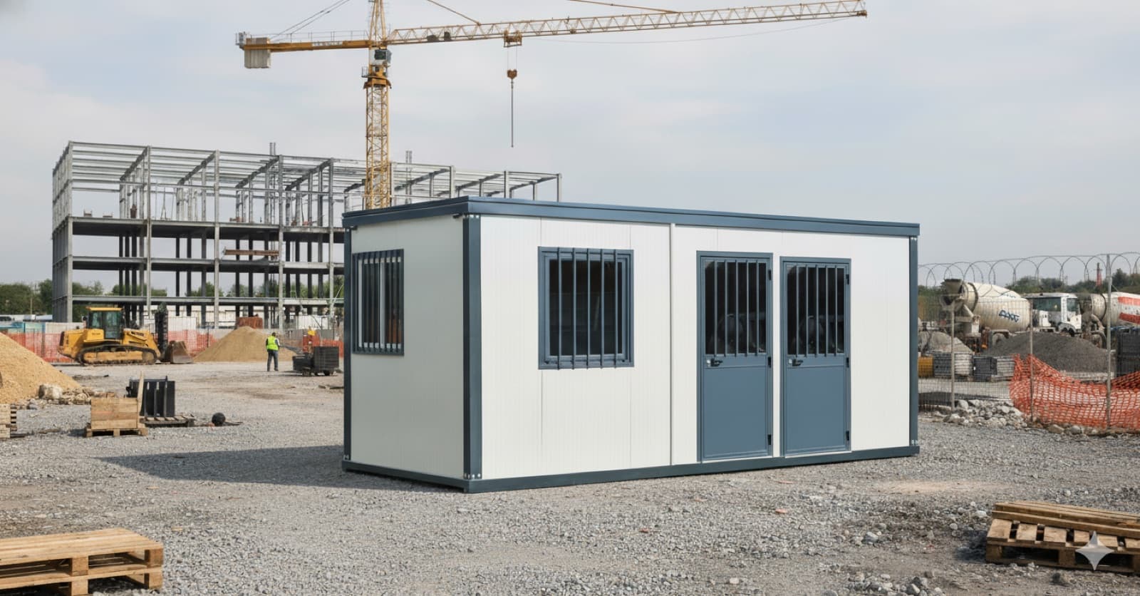 Module bureau avec WC séparés en location pour chantier